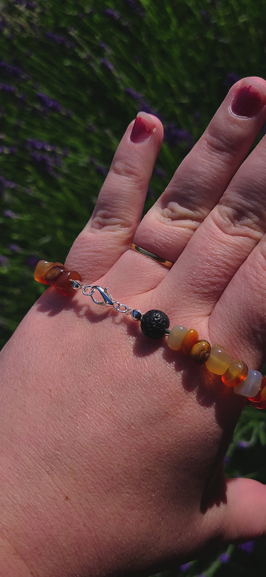 Carnealian gemstone diffuser bracelet